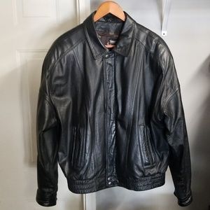 Leather jacket with removable liner